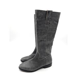 Steve Madden Bryson Boots Women’s Side Zip Grey Leather Size US7.5M EU38